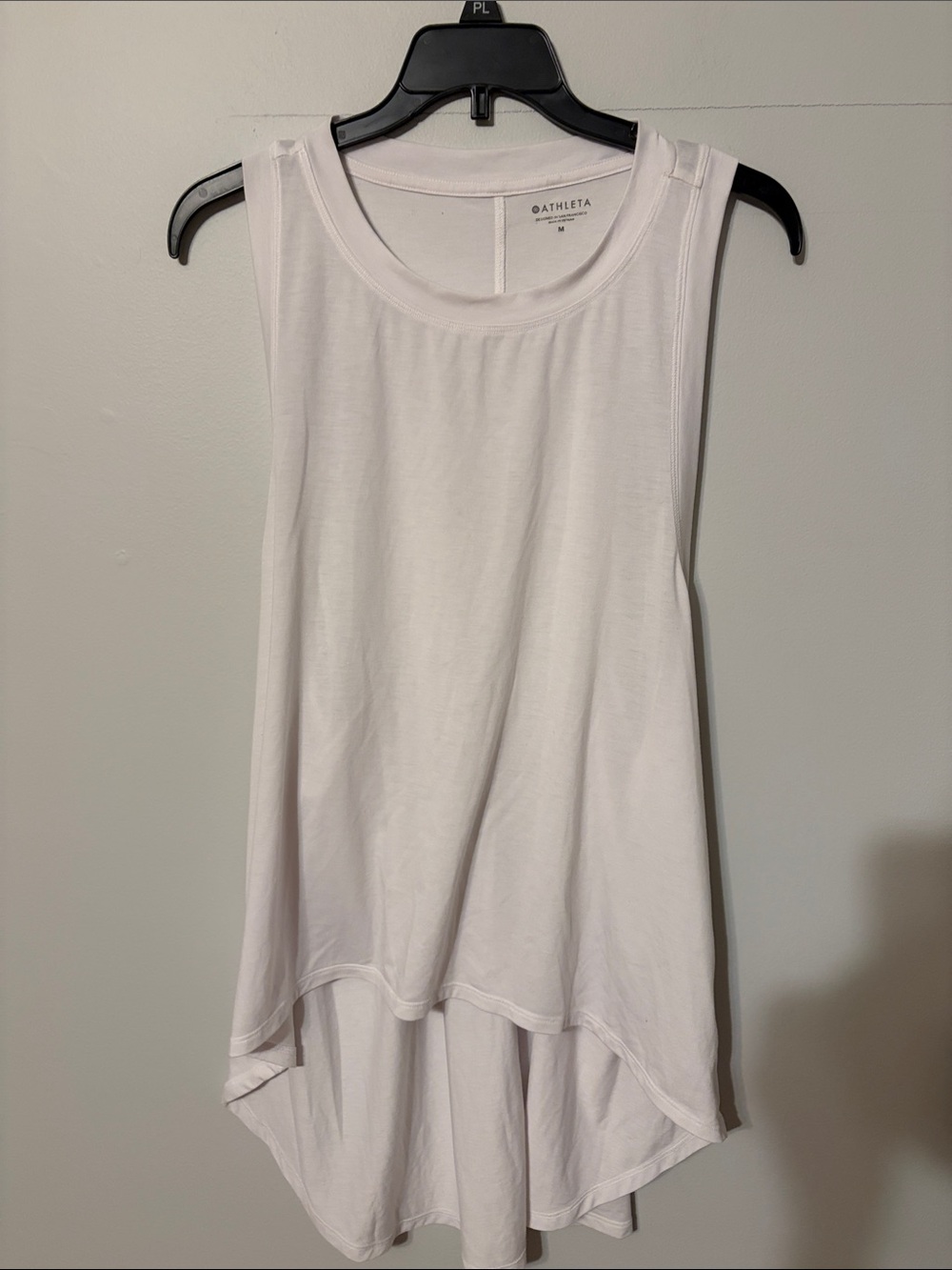 Athleta White High-Low Sleeveless Tank. Med.